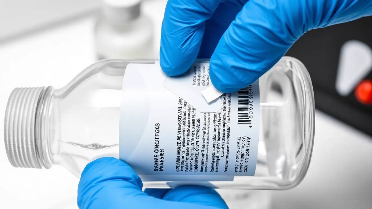 Checking adhesive residue after wash-off label removal
