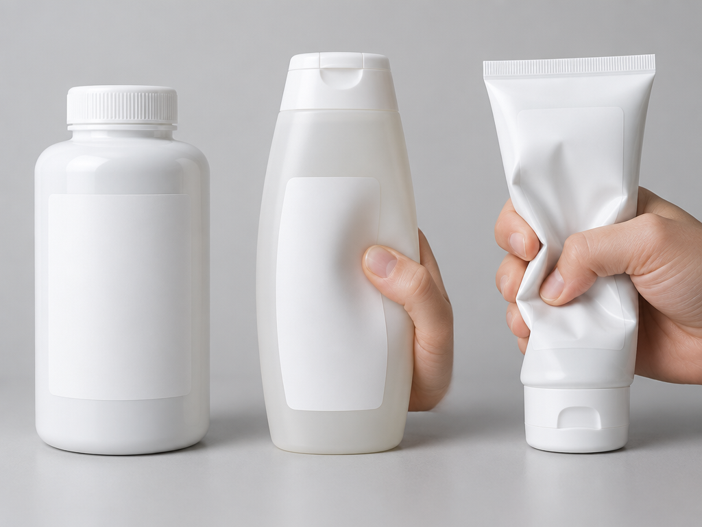 Rigid, semi-squeezable and fully squeezable containers compared by wall deformation